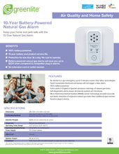 Load image into Gallery viewer, 10-Year Battery-Powered Natural Gas Alarm