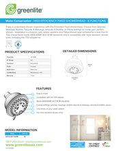 Load image into Gallery viewer, High-Efficiency Fixed Chrome Showerhead – 1.5GPM – 6 Spray Settings