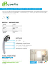 Load image into Gallery viewer, High-Efficiency Handheld White Showerhead – 1.5GPM - clearance