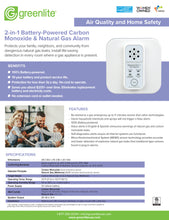 Load image into Gallery viewer, 2-in-1 Battery-Powered Carbon Monoxide &amp; Natural Gas Alarm
