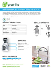 Load image into Gallery viewer, 360° Swivel Faucet 1.5 GPM Kitchen Aerator – Pause Action
