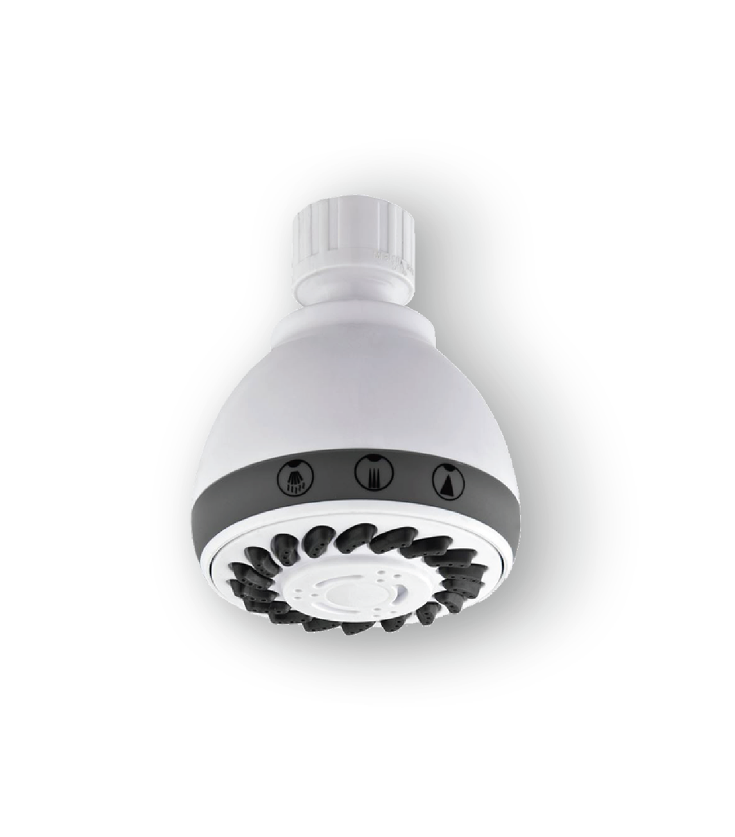 1.5GPM Fixed White Shower Head